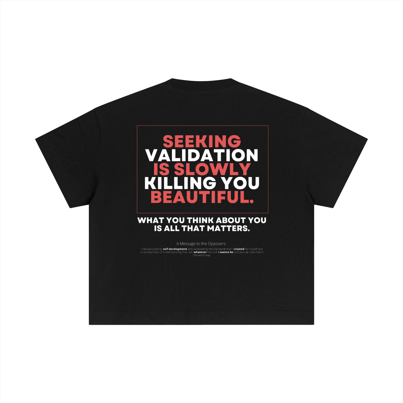 'No More Validation II' Essential Cotton Boxy T-Shirt