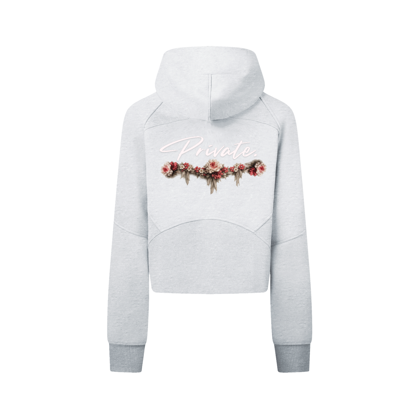 'Private' Cropped Zip-Through Hoodie