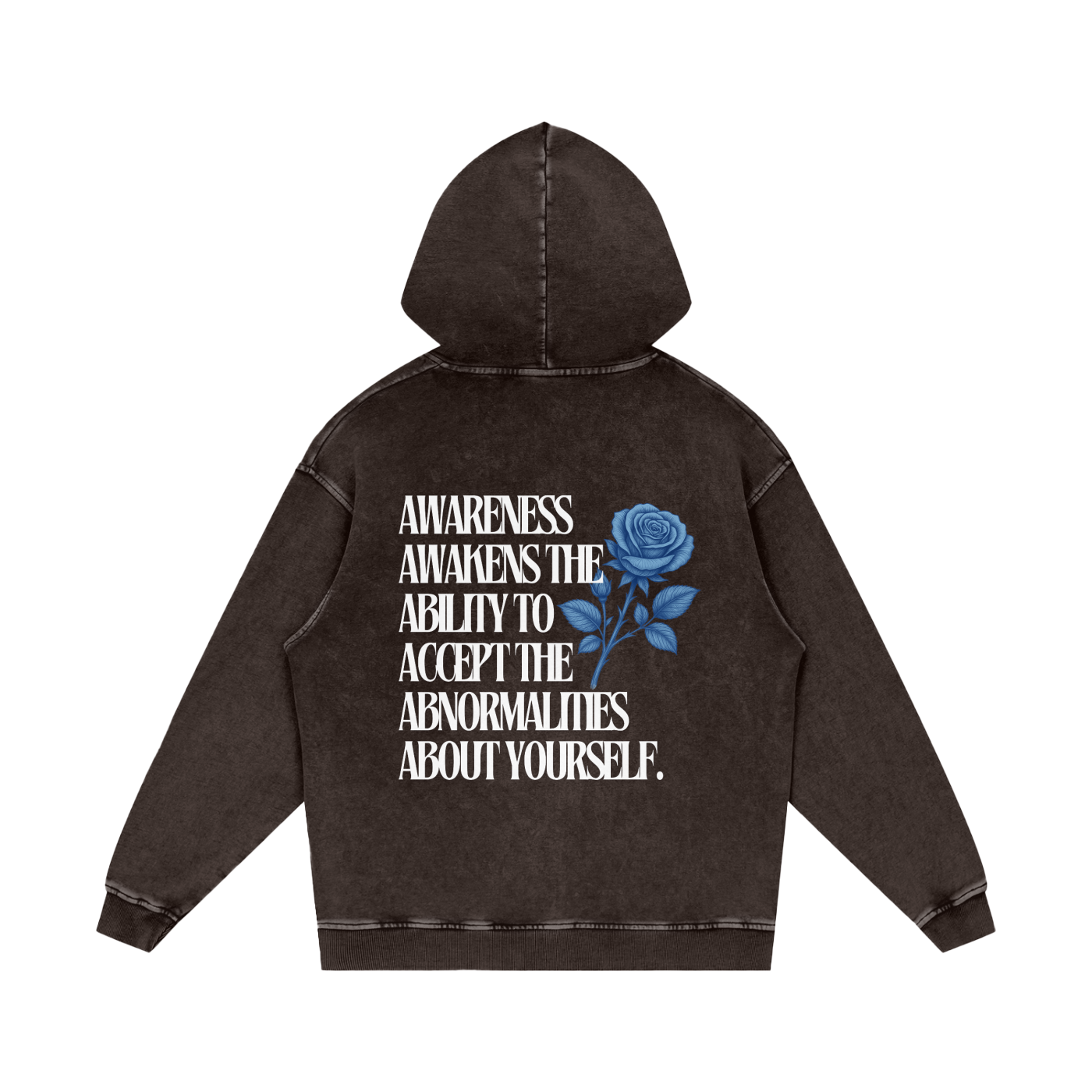 Snow Washed 'Awareness' Loose Cotton Hoodie