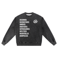 'Uncommon' Snow Wash Oversized Crewneck Sweatshirt