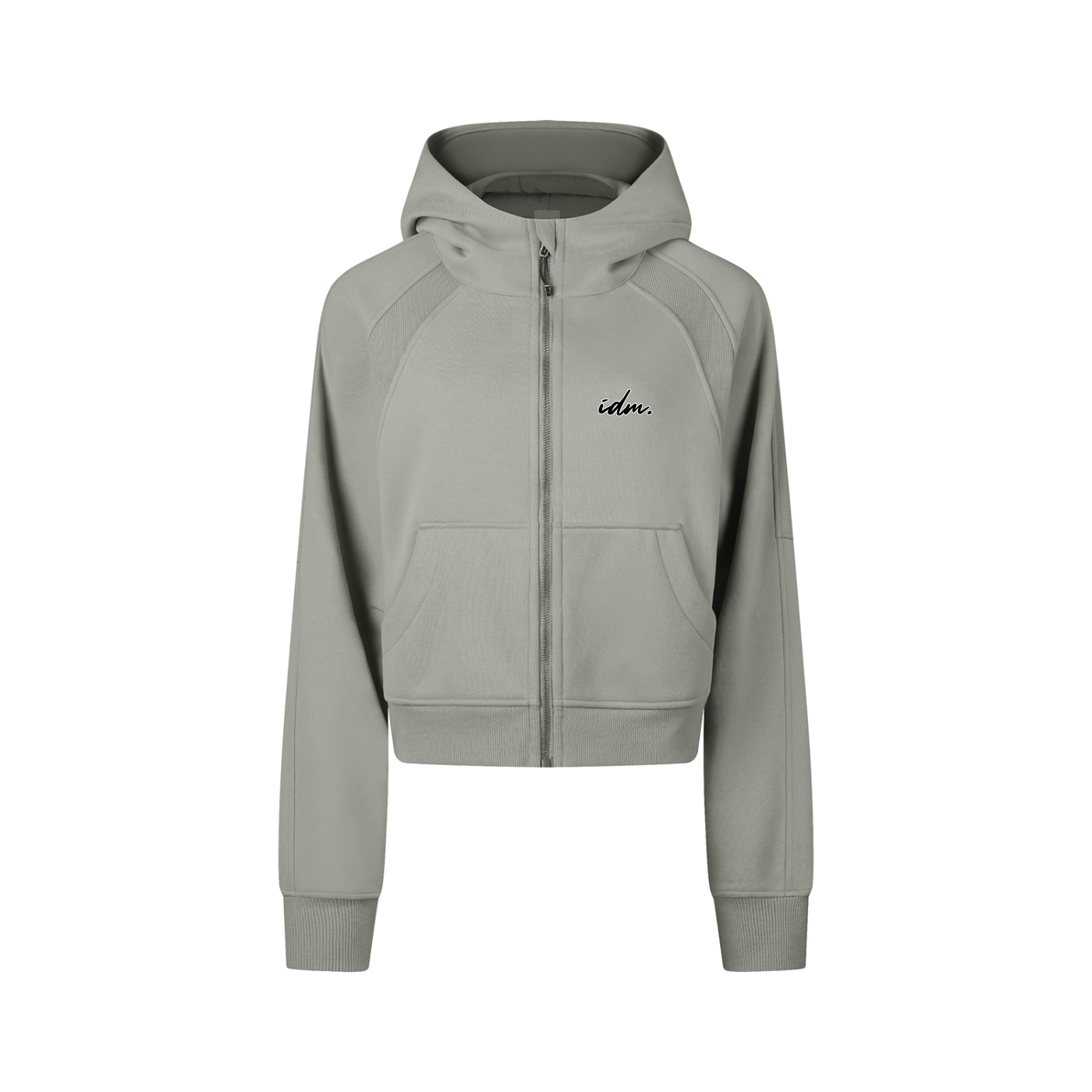 'Private' Cropped Zip-Through Hoodie