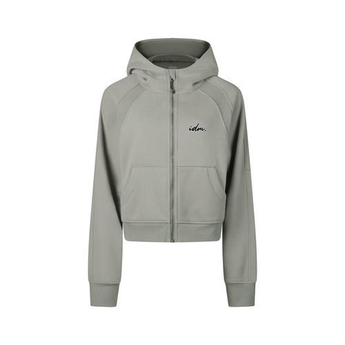 'Private' Cropped Zip-Through Hoodie