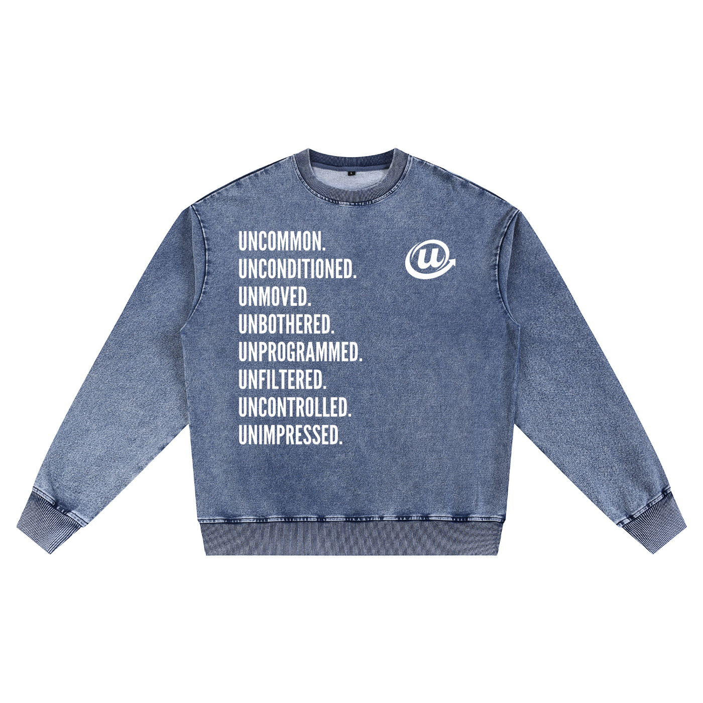 'Uncommon' Snow Wash Oversized Crewneck Sweatshirt