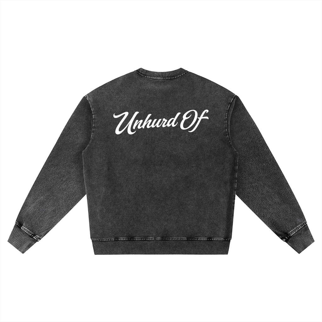 'Uncommon' Snow Wash Oversized Crewneck Sweatshirt