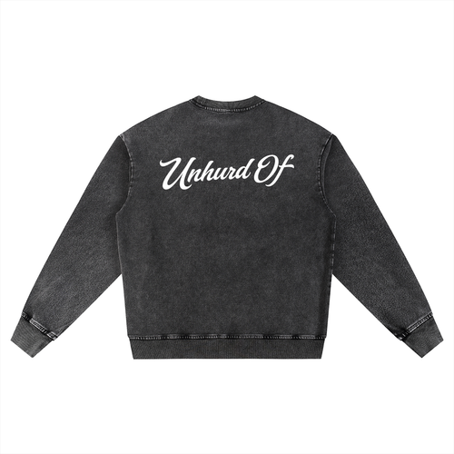 'Uncommon' Snow Wash Oversized Crewneck Sweatshirt
