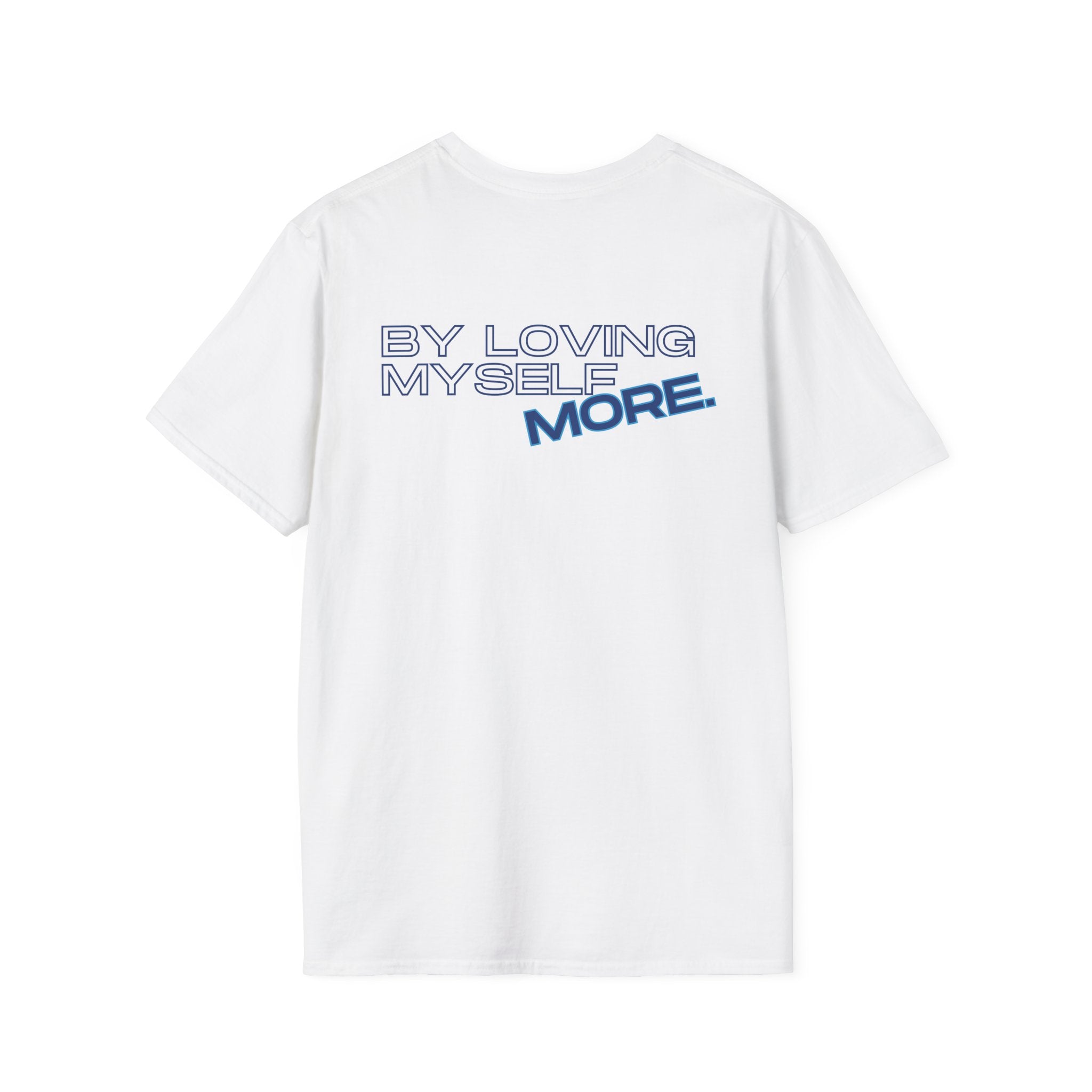 T-Shirt — "I Figured Out How to Hurt Less" Blue Apple Self-Love Graphic Tee