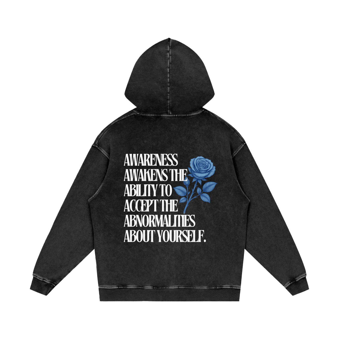 Snow Washed 'Awareness' Loose Cotton Hoodie