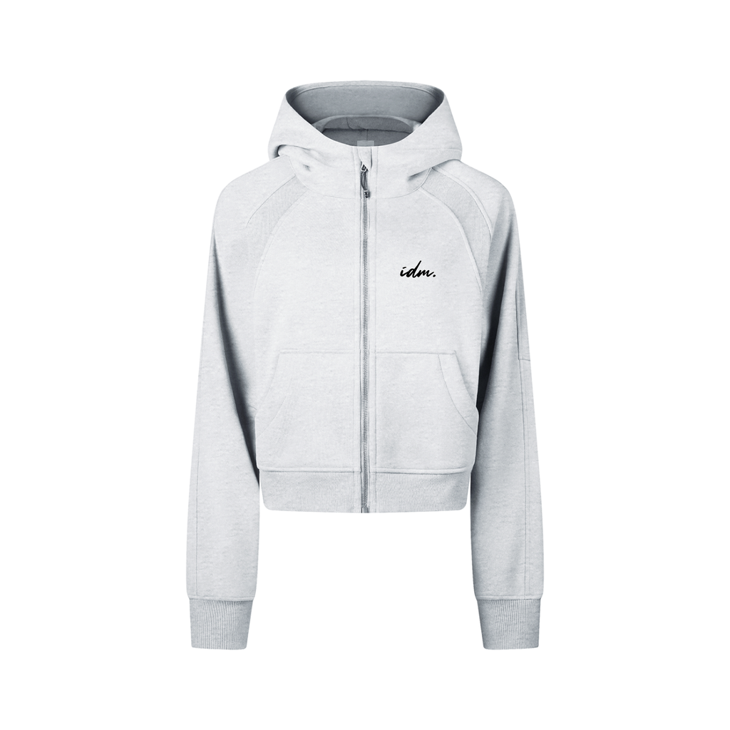 'Private' Cropped Zip-Through Hoodie