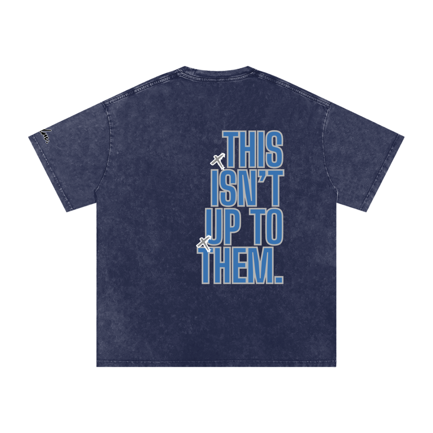 Snow Washed 'Don't Trust' Oversized Cotton T-Shirt