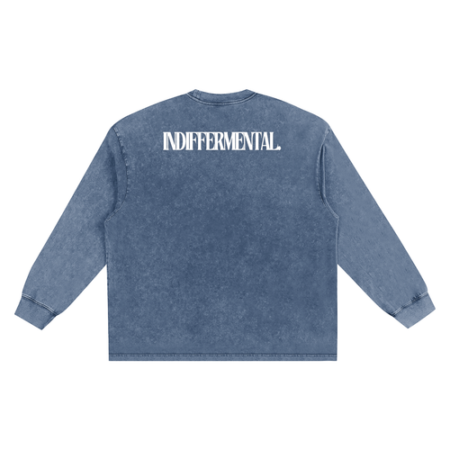 'Mental Clarity' Snow Washed Frayed Edge T-Shirt