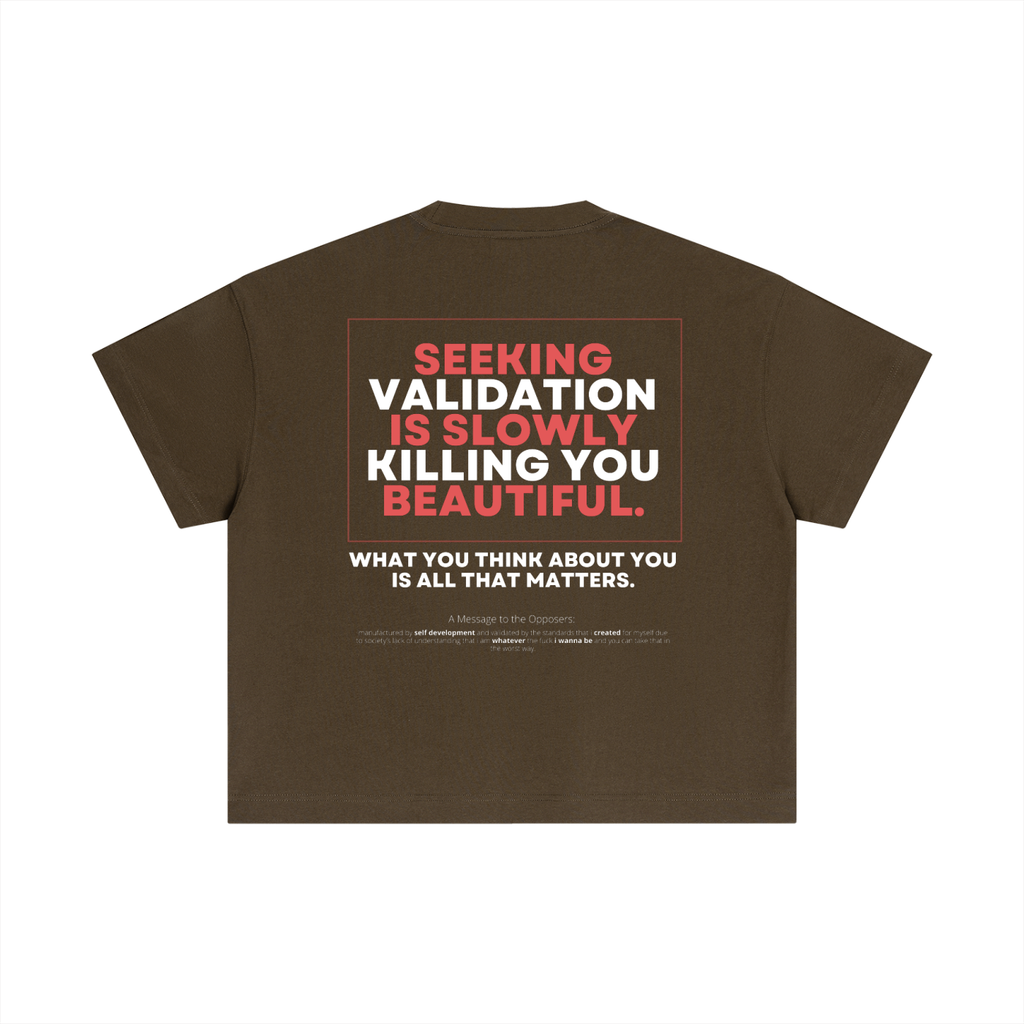 'No More Validation II' Essential Cotton Boxy T-Shirt