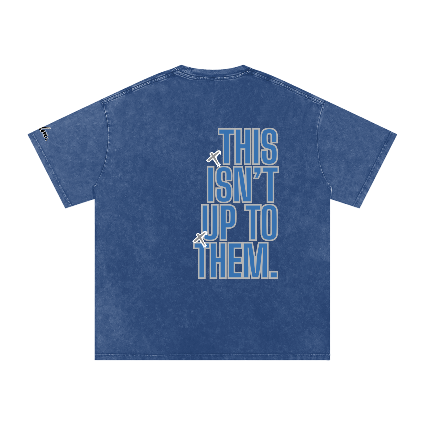 Snow Washed 'Don't Trust' Oversized Cotton T-Shirt