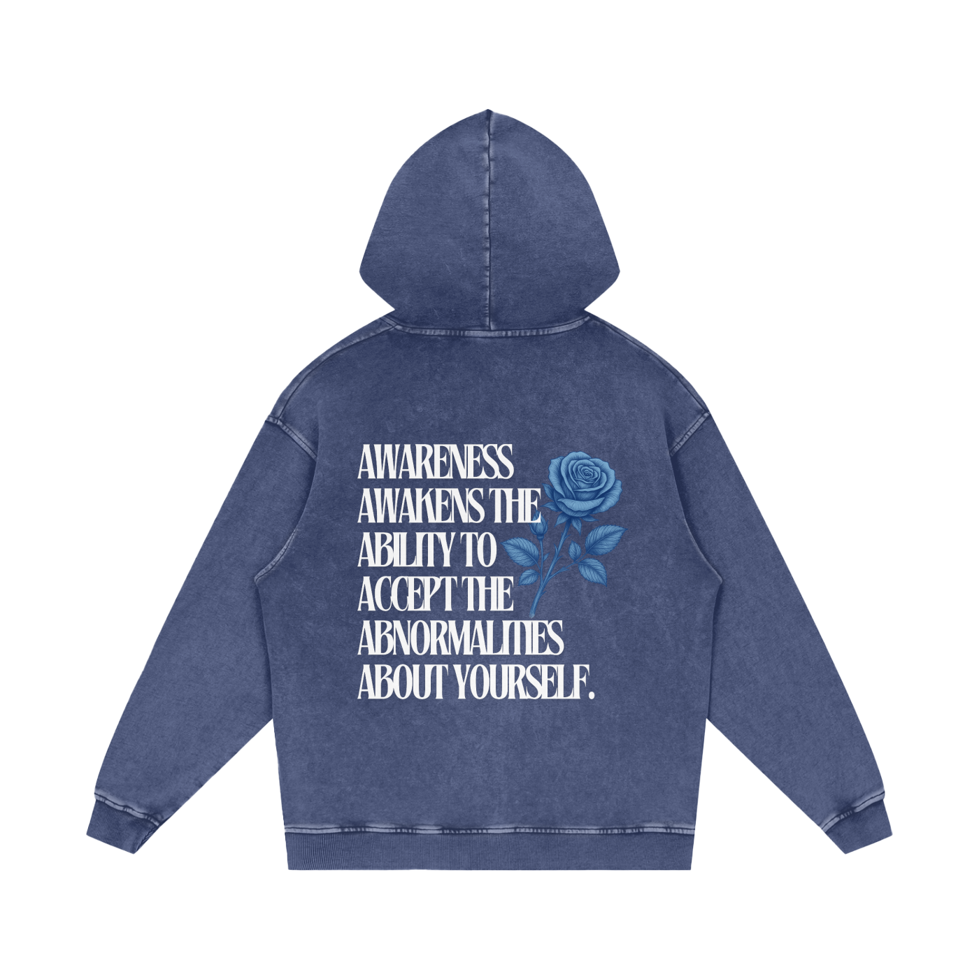 Snow Washed 'Awareness' Loose Cotton Hoodie