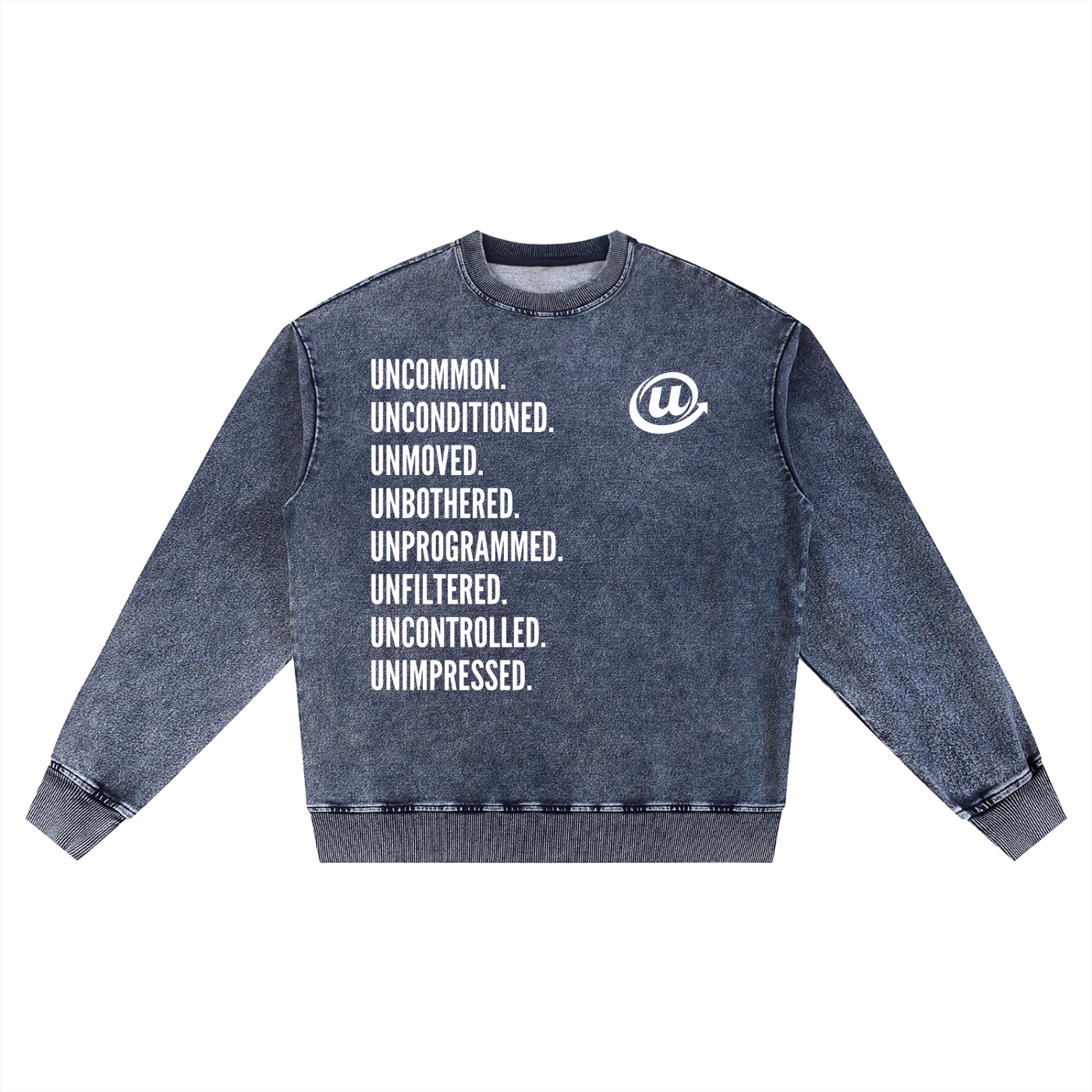 'Uncommon' Snow Wash Oversized Crewneck Sweatshirt